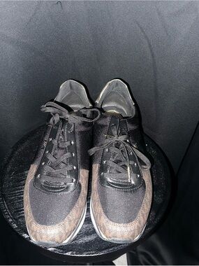Michael Kors Black and Brown Women's Lace-Up Sneakers